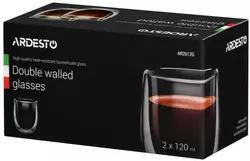 Набір чашок  Ardesto 2612G з подвійними стінками 120мл