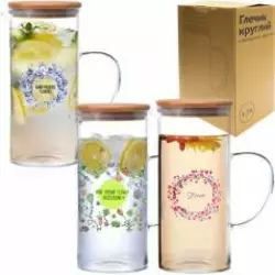 Глечик круглий з бамбуковою кришкою 1,5л 9030-2 Глечик круглий з бамбуковою кришкою 1,5л 9030-2