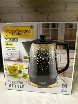 чайник Maestro керамічний 074  1,5л електричний чайник Maestro керамічний 074  1,5л електричний