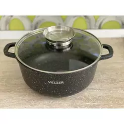 Каструля Vezzer VZ8005  3,5л з кришкою і мармуровим покриттям Каструля Vezzer VZ8005  3,5л з кришкою і мармуровим покриттям
