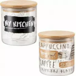 Ємність для сипучих продуктів з бамбуковою кришкою 1л 7029-15 Ємність для сипучих продуктів з бамбуковою кришкою 1л 7029-15