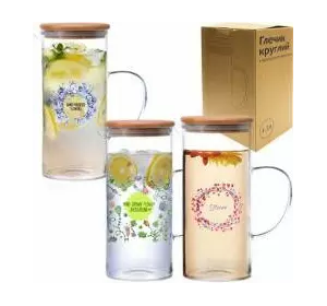 Глечик круглий з бамбуковою кришкою 1,5л 9030-2 Глечик круглий з бамбуковою кришкою 1,5л 9030-2