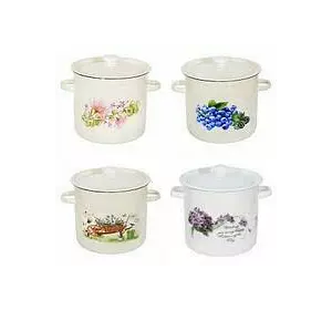 Каструля емальована циліндрична 2л різне B1610/2 Каструля емальована циліндрична 2л різне B1610/2